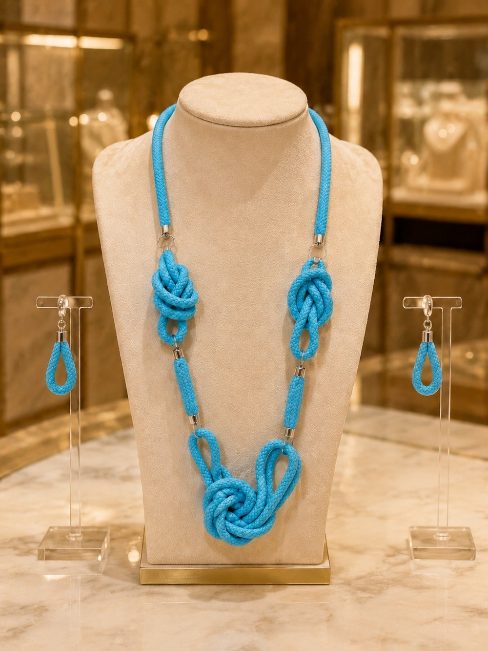Rope Knot Necklace & Earrings